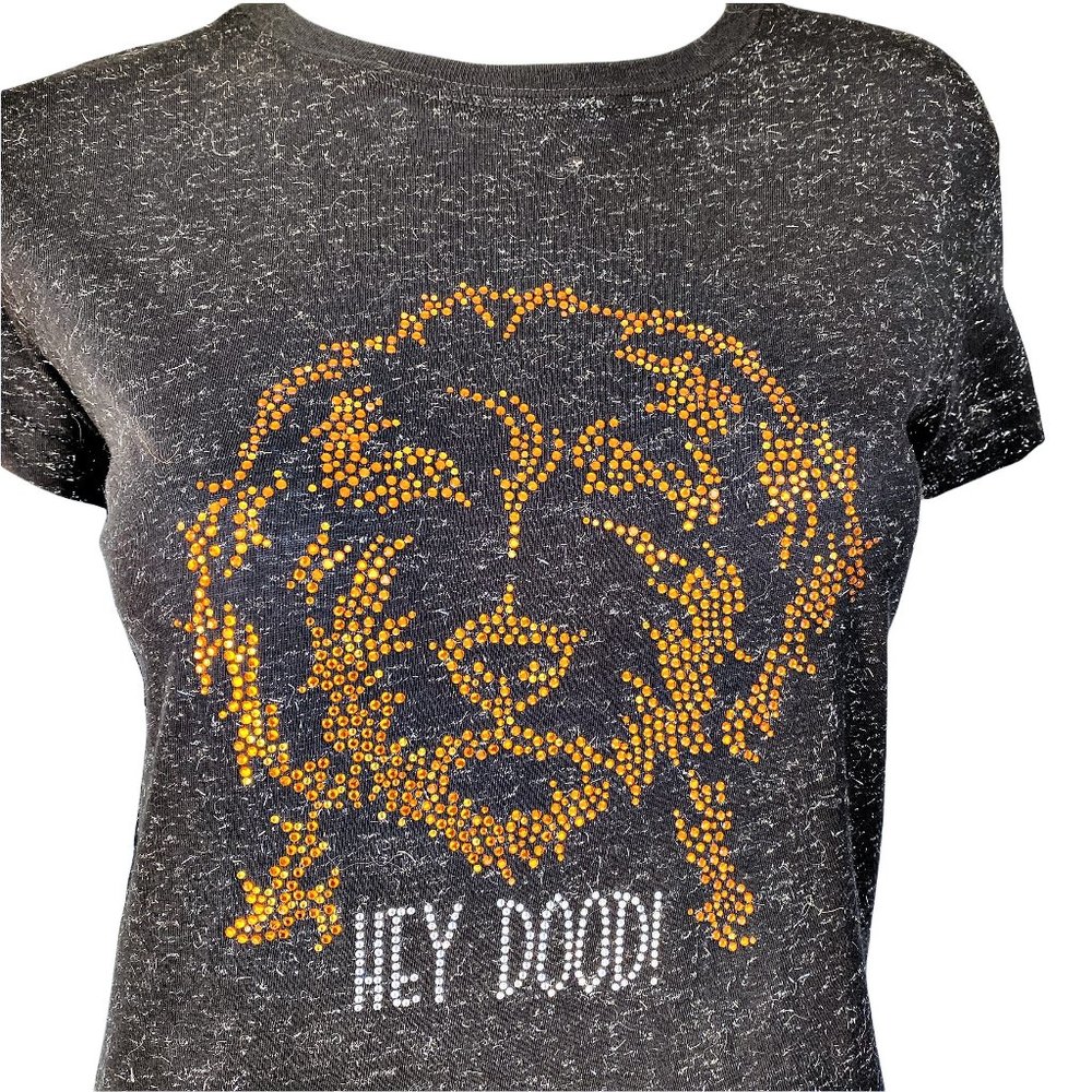 Hey Dood! Doodle Rhinestone and Glitter Tee Shirt